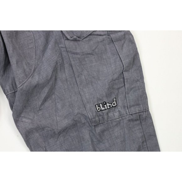Vintage 90s Blind Skateboards Mens 32x29 Faded Spell Out Tie Cuff Cargo Pants - Picture 12 of 12